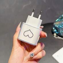 3 chiếc vỏ bảo vệ sạc nhanh hình trái tim 20W EU Plug, tương thích với iPhone13/14/15/16, chất liệu TPU, nắp cáp dữ liệu cổng sạc tròn, không có pin, không có linh kiện điện tử, bảo vệ cáp, bảo vệ bộ sạc - Trong sáng - Xem 6