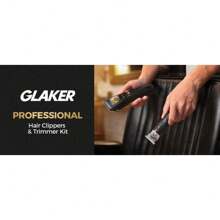 GLAKER Cordless Hair Clipper Kit – Hair Trimmer For Men, Sharp Blades, LED Display, 15 Guide Combs, Travel Case, And Storage Comfort - 6026
