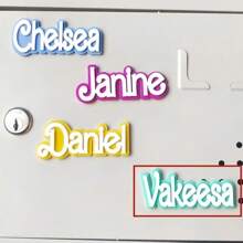 1pc Custom Acrylic Refrigerator Magnet, Double-Layer Personalized Name Tags In Blue, Pink, Yellow, And Green, Ideal For Decorating Cabinets And Boxes, Perfect Gift For Family, Colleagues Or Friends, Name Magnet,Playful Design, Vibrant Colors, Magnetic Name Tags,Delicate Romance - Fridge Magnets - View 12