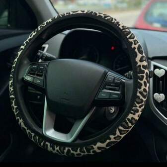 1 Stück allgemeingültige Lenkradabdeckung für Automobile, ganzjährig, mit elastischem Band ohne Innenring, Leopardenmuster, atmungsaktiv, komfortabel, rutschfest, feuchtigkeitsableitend, für alle Modelle von General Motors