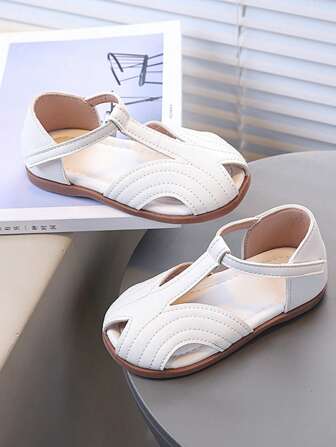 2025 Kids Gold Sandals | Glitter Striped Summer Shoes Breathable & Non-Slip – Beach Vacay & Daily Outfits