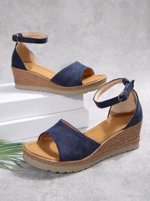Women's Summer New Fashion Peep Toe Ankle Strap Wedge Sandals