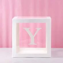 Boîtes à ballons transparentes avec 30 lettres - Décorations de douche pour 1er anniversaire, shower de mariée, décoration de fête de révélation de genre - Boîte cadeau de faveurs réutilisables