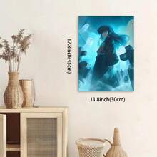 Framed Decorative Moving Anime Inspirational Poster Canvas Wall Art, For Bedroom, Living Room, Corridor, Winter Decoration, Room Decoration