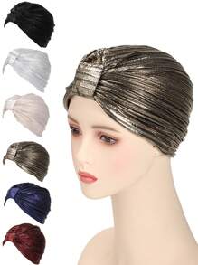 1pc Women Plain Color Square Headscarf, Head Cover Hat, Suitable For Daily Use
