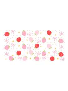 Cute Strawberry Bow UV DTF Transfer Sticker, Suitable For Libbey Glass Cups, Friction Transfer Applicable, Suitable For 16oz Glass Cups, Bottles, Coffee Mugs Etc., Waterproof Self-Adhesive Sticker, Also Applicable For Laptop, Greeting Cards, Party Decorations And Any Hard Surface Transfer Sticker - Multicolor - View 4