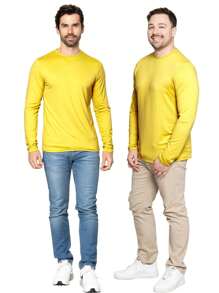 STRETCH IS COMFORT Men's Oh So Soft Long Sleeve Top | Youth S-Adult 3X - Yellow - View 3