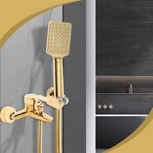 Bathtub Faucet With Hand Shower - Bath Faucet, Including Shower Holder And Shower Hose, Golden Bathtub Faucet - Shower Set, Single-Lever Bath Mixer, Modern Style - Gold - View 4