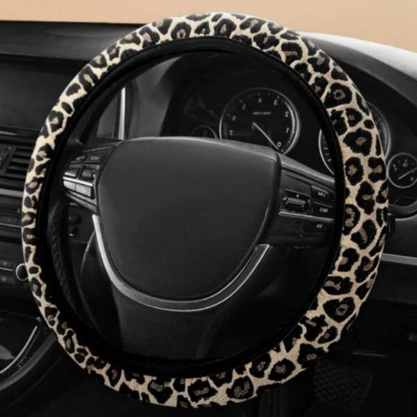 1 PIEZA Funda para volante de automóvil de cuatro estaciones, elástica y sin anillo interior, de patrón de leopardo, transpirable, cómoda, antideslizante y antimanchas, adecuada para todos los modelos de General Motors
