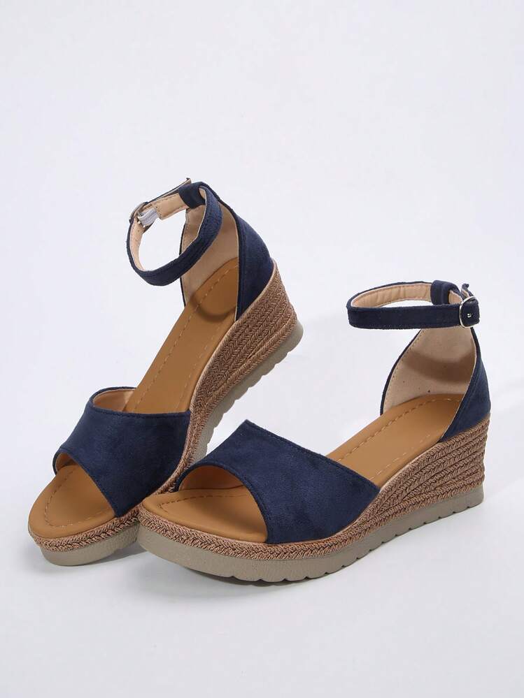 Dames zomer sandalen met open teen en enkelbandje, ideaal voor op reis. - Donker blauw - Bekijken 8