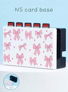 1pc Pink Bow & Heart Pattern Protective Case, Compatible With New Switch2 (2025)/Switch NS/Switch OLED/Lite, Compatible With Switch/Switch 2 Game Console Accessories, Full Set Including Storage Case, Card Slot Base, Best Gift Compatible With Switch Players
