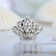 Hot 1 Pc Unisex Women Men Crown Brooch Rhinestones Crystal Breastpin Collar Pin Jewelry Gifts 2 Colors School