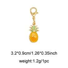 2/16Pcs Enamel Fruit Charm Alloy With Lobster Clasp Necklace Pendant Bracelet Keychain Jewelry DIY Hair Accessory Shoes Purse Bag Hanging Decoration