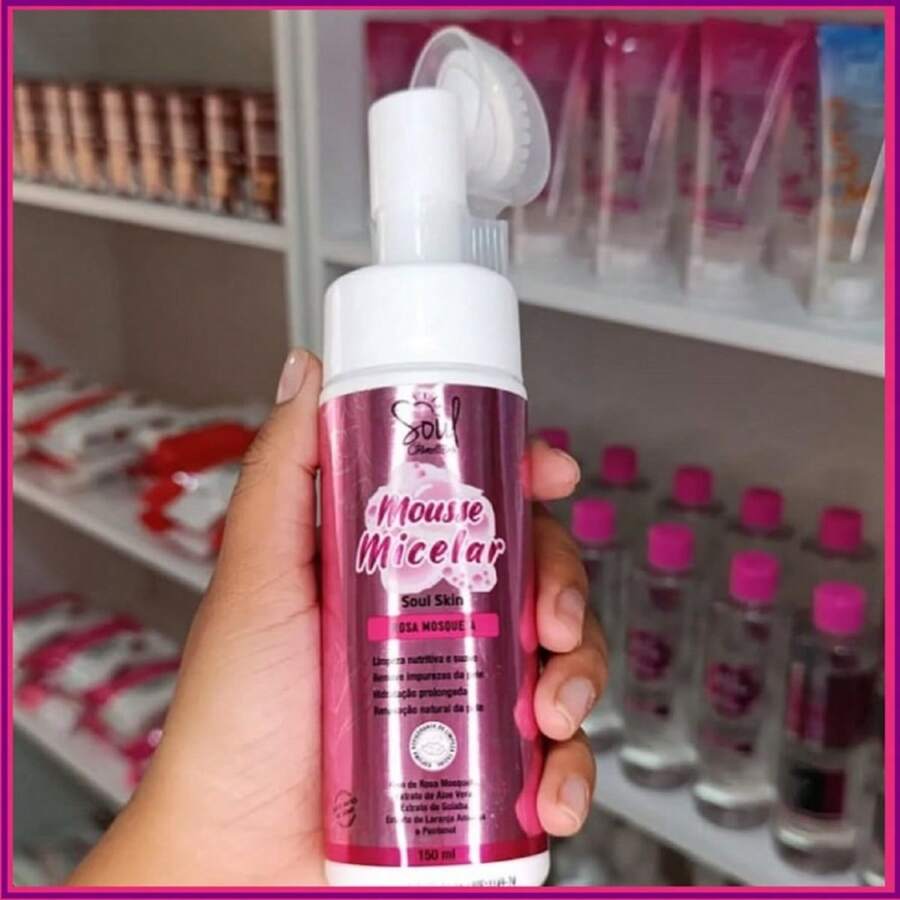TLD - Espuma Revigorante De Limpeza Facial - Mousse Micelar Extrato Rosa Mosqueta 150ml - Soul Cosméticos