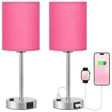 Bedroom Touch Desk Lamp - High Bedside Table Lamp With USB-C USB-A Charging Port White -3-Channel Dimmable Control Small Lamp, Suitable For Office, Dormitory, Living Room, Reading