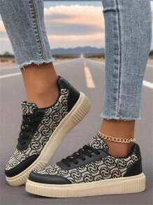 Women's Casual Canvas Shoes, Comfortable Lightweight Breathable Sneakers For Summer - Black - View 3