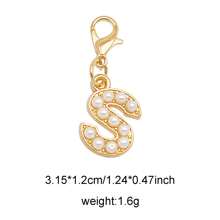 2Pcs Gold Color Letter Alloy Pendant With Faux Pearls Alphabet Charm Women Ladies Bag Clothes DIY Craft Decor A - Z
