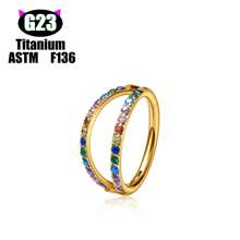 1 pièce Boucle d'oreille/Clou de nez/Anneau de lèvre polyvalente en titane G23 hypoallergénique, style unisexe INS avec micro-incrustation de zirconium, bijou de piercing