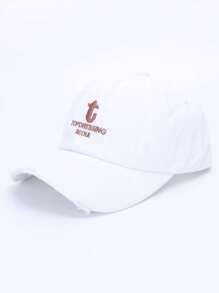 1pc Women's Embroidered Star Distressed Ponytail Baseball Cap, Outdoor Adjustable Sun Protection Casual Hat For Spring Autumn Travel Beach Holiday, Y2K Style Youth Cap For Men