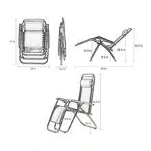 2 Sillas tumbona Silla Reclinable de Gravedad Cero 2 unidades para Jardín, Terraza, Piscina, Playa y Balcón – Tumbona Plegable Ergonómica con Respaldo Ajustable hasta 165° y Sistema de Bloqueo – Estructura de Acero Resistente con Capacidad de Carga de 120 kg – Tejido Transpirable para Máximo Confort – Silla de Descanso Portátil y Ligera con Reposacabezas Desmontable y Protección Antideslizante para Uso en Exteriores