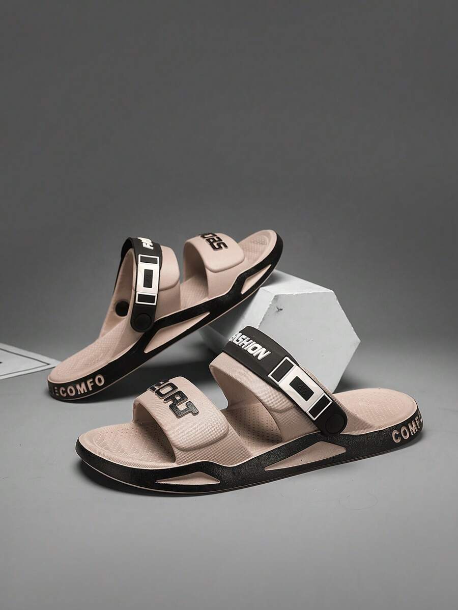 Men's Outdoor Casual Sandals - Summer Non-Slip Durable Sports Flip Flops With Adjustable Heel Strap, Indoor/Outdoor Comfortable Walking Slides