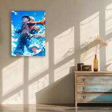 Framed Anime Pirate-Themed Canvas Wall Art - Vibrant Dynamic Action Scene Painting,  High-Quality Canvas Print For Bedroom, Living Room, Hallway Decor - Perfect Gift For Anime & Adventure Fans