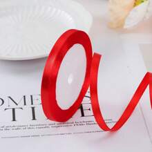1/5/10 卷，1 厘米/0.6 厘米宽涤纶缎带，带蝴蝶结，婚礼装饰，DIY，花卉，烘焙和包装 - 紅色 - 查看 7