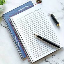 1 Spiral Notebook Universal Grid Attendance Record Book, Work Log Horizontal Version (23 Rows And 14 Columns), Vertical Version (34 Rows And 8 Columns), Data And Inventory Management Ledger, Financial Accounting, Student And Work Purpose - Text,Back To School,School Supplies