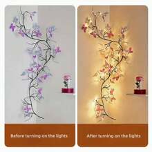 1pc Butterfly String Lights, USB Powered, 8 Modes, 30 LED Lights, Butterfly String Lights - Home Decor, Romantic Tree Design, Fairy Lights, Suitable For Indoor And Outdoor Holiday Decoration (Batteries Not Included) - USB Purple Tree Light - View 8