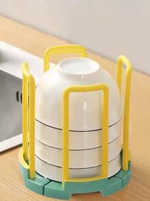 1/3pcs Expandable Kitchen Storage Rack With Drainage - Plastic Dish Rack, Cup Holder, And Utensil Storage, Suitable For Countertops And Outdoor Gatherings