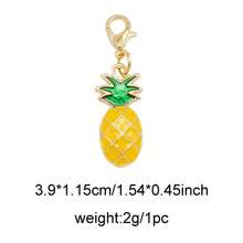 2/16Pcs Enamel Fruit Charm Alloy With Lobster Clasp Necklace Pendant Bracelet Keychain Jewelry DIY Hair Accessory Shoes Purse Bag Hanging Decoration
