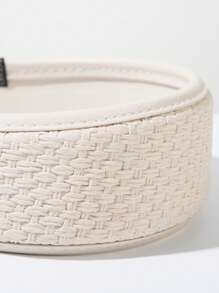 1pc 2025 New Vintage Leather Woven Wide Headband For Women, High-End Daily Versatile High Crown Head Hoop Hair Accessory