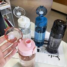 1 pieza, Botellas de agua, Botella de agua deportiva, Botella de agua de plástico para exteriores, Botellas de agua de moda, Botella de agua lavable con correa de transporte, Botella de agua de gran capacidad, Botella de agua portátil y creativa para camping al aire libre, 780ml/26.38oz