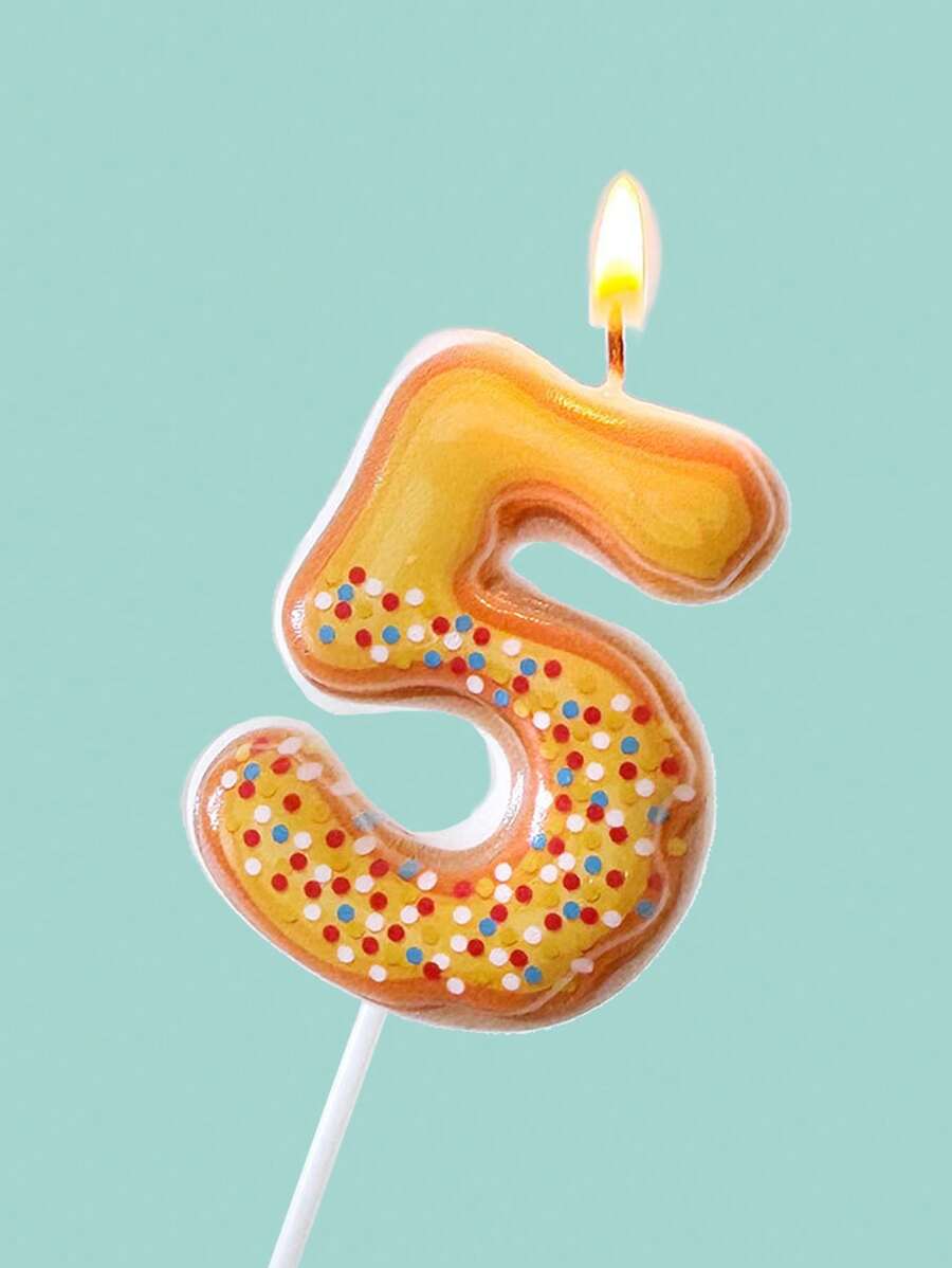 Velas con forma de rosquilla, velas decorativas de colores para pasteles, velas con números de caramelo, velas decorativas para pasteles de cumpleaños, velas decorativas para pasteles dulces, velas con tema de rosquilla, adecuadas para decoración de cumpleaños de niños y niñas y suministros para fiestas de verano - Multicolor - Ver 1