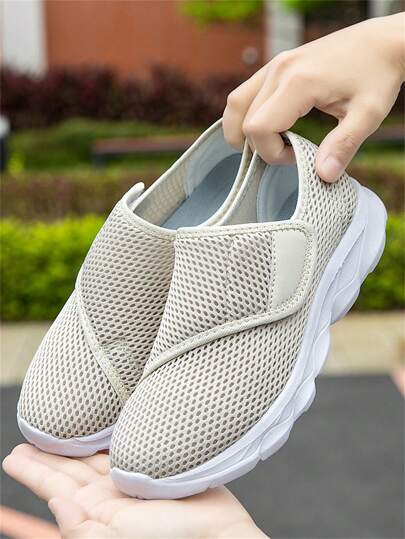 Adjustable Elderly Shoes, Dad Driving Shoes, Springtime Mom Shoes, Hook And Loop Flat Soft Bottom Grandma Sneakers