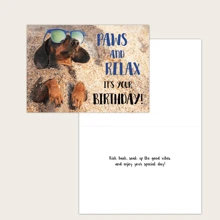 1Pc Paws And Relax Dachshund Birthday Card – Funny Dog-Themed Greeting Card With Relaxing Beach Vibes For Animal Lovers And Special Celebrations