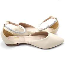 Salome Women's Rhinestone Strap Ankle Strap Sandal - 米色 - 查看 5