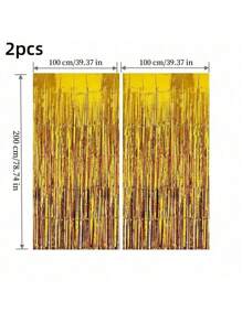 4 件装铝箔窗帘背景红色金属丝箔流苏窗帘照片亭道具适用于生日婚礼订婚婴儿洗礼单身派对圣诞节节日庆祝派对装饰、毕业典礼、性别揭晓、迪斯科派对 - 紅色 - 查看 13