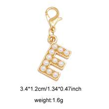 2Pcs Gold Color Letter Alloy Pendant With Faux Pearls Alphabet Charm Women Ladies Bag Clothes DIY Craft Decor A - Z