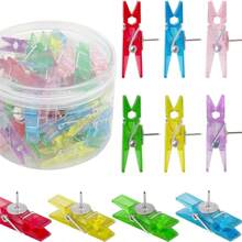 20 pezzi di Clip e puntine da disegno in legno creative, fermafogli, puntine per bacheca, versatili per bacheche e decorazioni per ufficio/aula, ritorno a scuola, forniture scolastiche