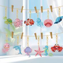 Diamond Painting Keychain Kit, Diamond Art Keychain, Diamond Painting Kit For Children, Bag Keychain Ornament, 5D Double-Sided Dot Diamond Butterfly And Heart Keychain, Suitable For Kids And Adults, DIY Craft