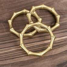 6pcs Metal Bamboo Design Napkin Rings, Smooth Surface, Easy To Clean, Reusable Napkin Fastener, Suitable For Dinner, Wedding Party, Event Reception Home Tableware Decoration. - Gold - View 4
