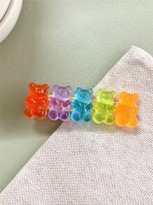 1个可爱甜美的六只小熊鳄鱼发夹/条形码发夹/果冻发卡，米老鼠耳朵发带头巾发箍吸汗带，秋冬季女士度假装扮优雅围巾头巾 - 彩色 - 查看 6