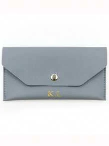 [Aangepast] Gepersonaliseerde PU Kunstleren Geld Envelop Portemonnee, Herbruikbare Geld Envelop Portemonnee Voor Geldverdeling, Minimalistische Effen Kleur Lange Portemonnee, Modieuze Casual Portemonnee, PU Kunstleren Multifunctionele Kaarthouder, Kaarthoes Envelop Kaarthouder, Geschikt Voor Zowel Mannen Als Vrouwen