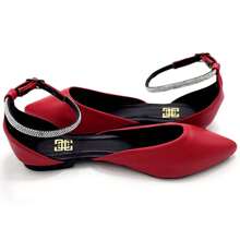 Salome Women's Rhinestone Strap Ankle Strap Sandal - Rojo - Ver 5