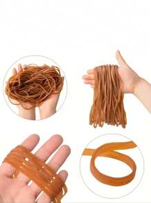 40pcs/Pack Heavy Duty Natural Rubber Bands - Strong & Elastic, Suitable For Office, School, Home - Great For Trash Cans, Folders (8" X 0.16")
