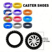 1/8/16/24pcs Luggage Wheel Protective Cover, Luggage Wheel Replacement Rubber Sleeve, Wheel Repair Cover, Suitcase Spinner Wheel Silent Protective Cover, Travel Case Silent Wheel Set, Swivel Wheel Rubber Ring, Suitcase Accessory Protective Cover, For Luggage Wheel, Travel Accessories - Multicolor - View 3