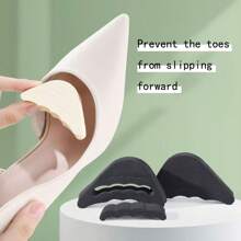 5pcs/Set - 2pcs Beige Toe Cushion, 3pcs Black Heel Grip, Thickened Shoe Inserts To Reduce Shoe Size, Foot Protection Pads For High Heels, Prevent Friction & Slippage