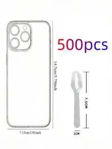 500pcs Transparent Dessert Spoon, Cake Spoon, Pudding Spoon, Ice Cream Spoon, Suitable For Home, Party Supplies, Flatware Set,Kitchen,Christmas Gift - Transparent - View 8