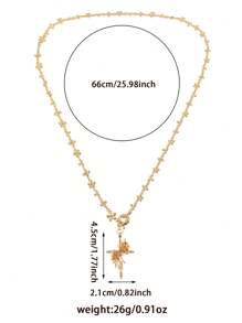 1pc 18K Gold Plated Luxury Diamond Rose Flower Pendant Necklace, Specially Designed For Women's Wedding, Exquisite Craftsmanship Showcasing Elegance And Uniqueness, Comes With Velvet Bag - Gold - View 10